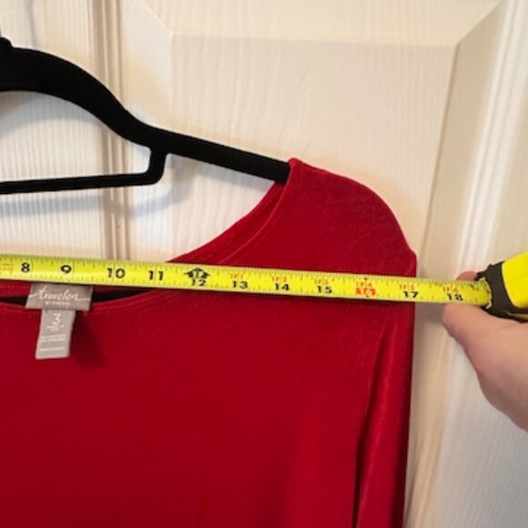 Travelers by Chico's Merlot Red Asymmetrical Top - Picture 5 of 10